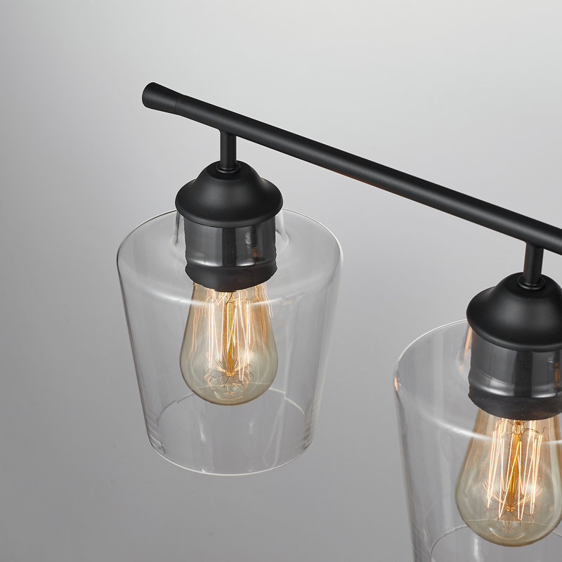 Éclairage pour salle de bain 4 lumières à intensité variable Atish, Noir mat, Quatre lumières