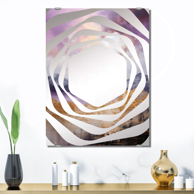 Grand paysage de montagne I - miroir mural abstrait MIR140643, 32 po x 24 po