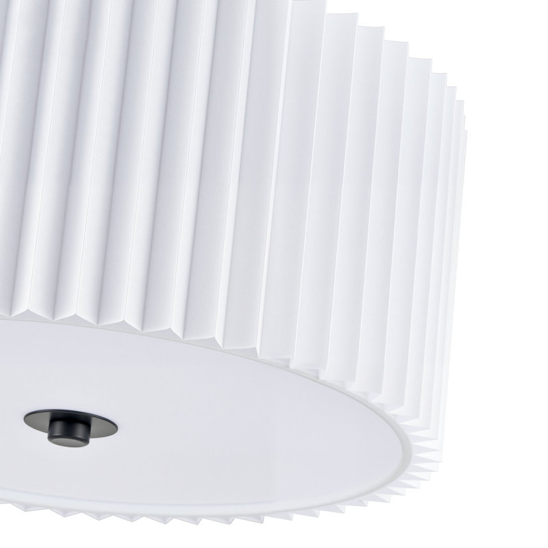 Plafonnier semi-encastré en tissu Pelayo, H 9,3 po x l 12,2 po x P 12,2 po, Noir
