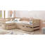 Lit plateforme en L avec trois tiroirs de rangement