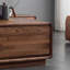 Table basse moderne et minimaliste en bois massif avec rangement-760057074