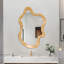 Miroir mural 33,46 "x 22,24" de forme irrégulière avec cadre en bois naturel
