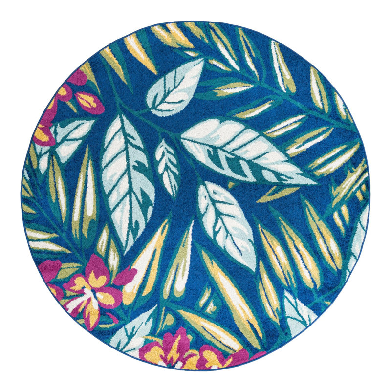 Bloom Floral Indoor Rug, Round 6'