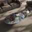 Table basse italienne ovale en pierre micro-cristalline