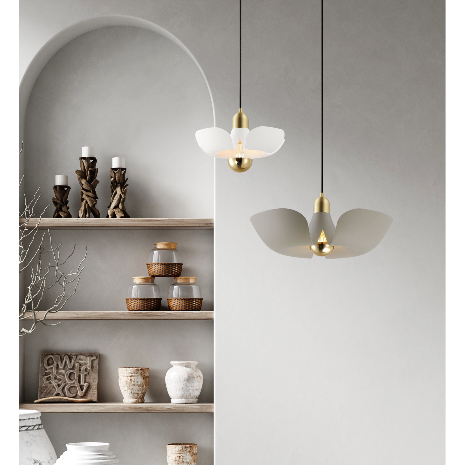 Arth Single Light Dimmable Pendant, Satin Brass/Silver Gold
