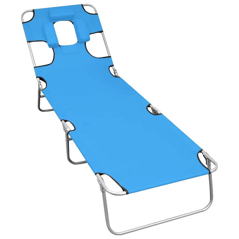  Chaise de jardin pliante en acier turquoise