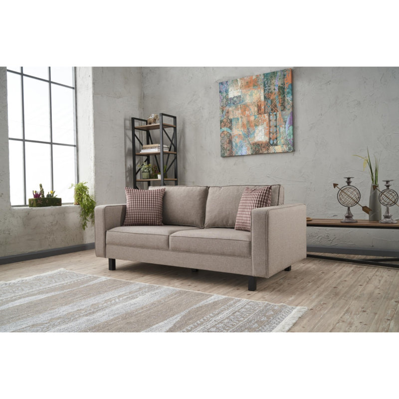 Modern 2-Seat Sofa, 71.0 x 32.7 x 35.8 Inches | Beech Wood Frame, 100% Polyester/Linen Fabric | Comfortable 28 DNS Foam Seating & Fiber Cushions | Perfect for Industrial & Scandinavian Décor