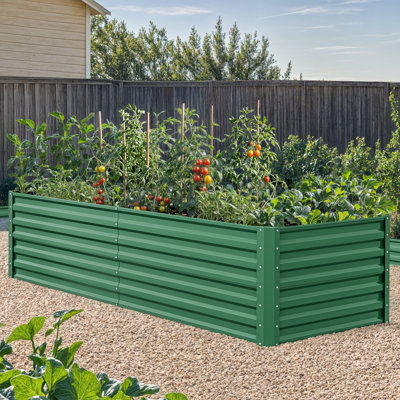 Seiter  6X3x1.5ft Metal Outdoor Raised Garden Bed with gloves,Black