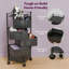 Chariot de cuisine Articles de rangement de cuisine et accessoires de cuisine pour étagère de cuisine Carré de rangement pour fruits et légumes Oignon Chariot de cuisine avec roulettes (noir, couche 5)