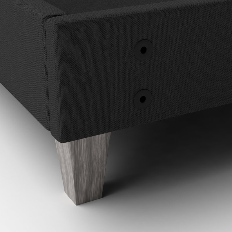 Structure de lit très rapide à installation rapide - aucun outil requis, faux pieds modernes, tissu d'ameublement gris recouvert de tissu avec outils rapides, cadre