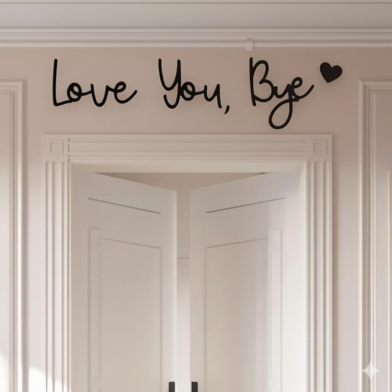 Love You Bye Sign – Black Wooden Script Letters for Wall Decor, Above Door, Hallway & Entryway – Modern Word Sign for Bedroom, Living Room, Home Decoration & Gifts Visit the ARIATI Store