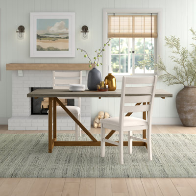 Emmett Pine Solid Wood Trestle Dining Table