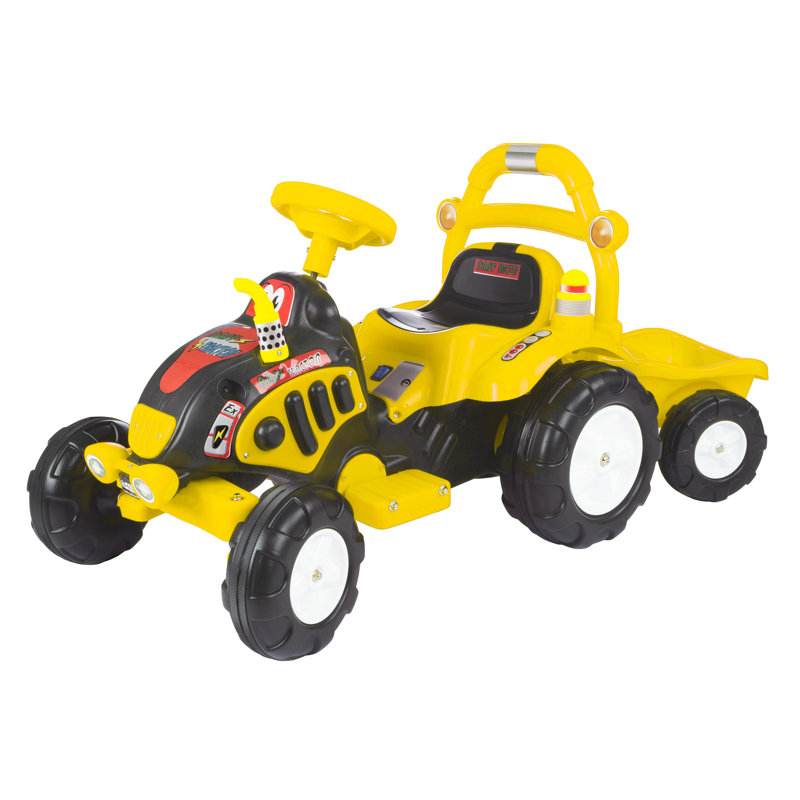 Lil' Rider Ride on Tractor & Trailer- Battery Powered Vehicle for Indoor Or Outdoor Play-Fun Riding Toy for Boys & Girls Ages 3-5