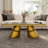 3 Piece White Glass And Gold Living Room Table Set Of 3