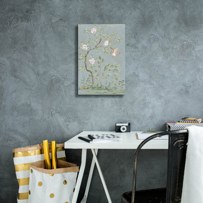 «Spring Mural 2 Blue» par Julia Purinton, art mural sur toile, H 18 po x l 12 po x P 0,75 po