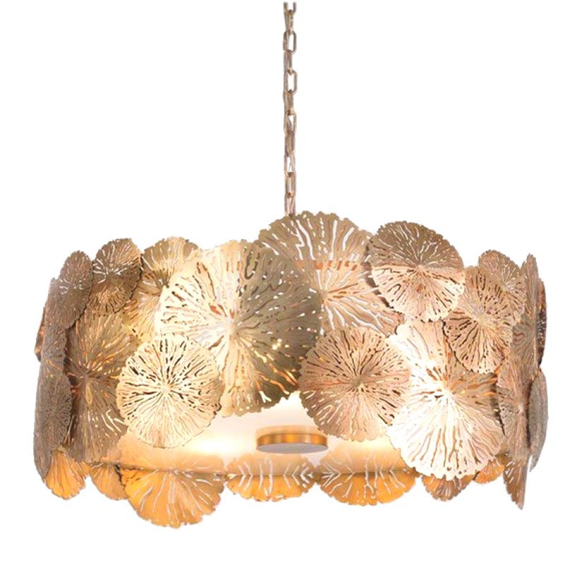 Lustre suspendu en laiton à 8 lumières à intensité variable, Nickel antique, Vert, 30" Dia. x 16" Height