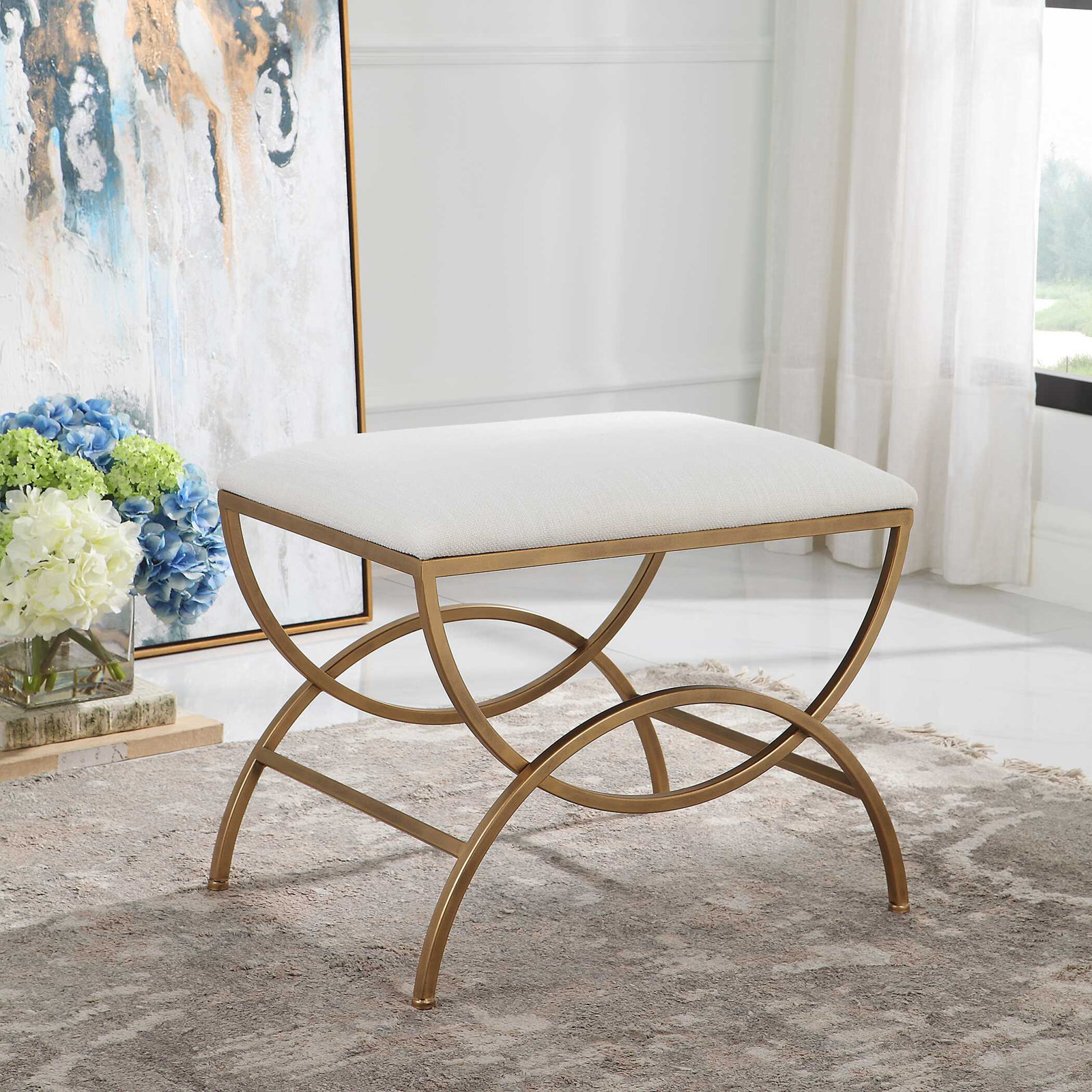 Fells Accent Stool, Off-White
