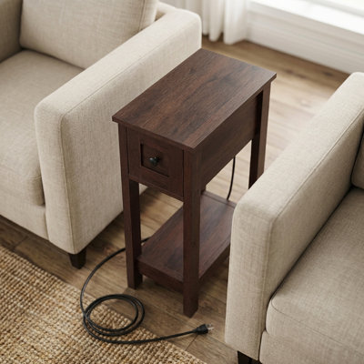Table de bout avec prise de courant, assemblage sans outils Superfast