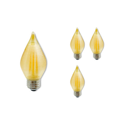 4 Watt(40 Watt Equivalent), C15 LED, Amber Dimmable Light Bulb, (2100K) E12/Candelabra Base