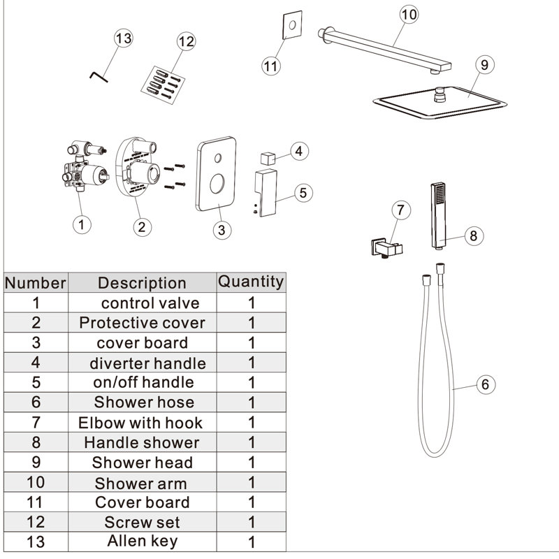 All-In-One Kit with Rough in-Valve, Brushed Nickel