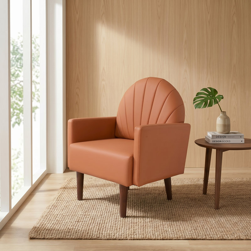 Fauteuil en forme de coquillage, Orange