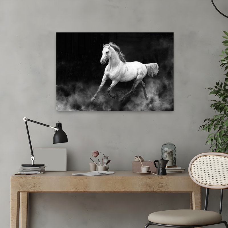 Art mural cheval abstrait Fergana, 24" H x 16" W