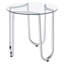 Ensemble de 3 tables basses rondes Dutton Chrome avec plateaux en verre trempé et piètement traîneau en métal