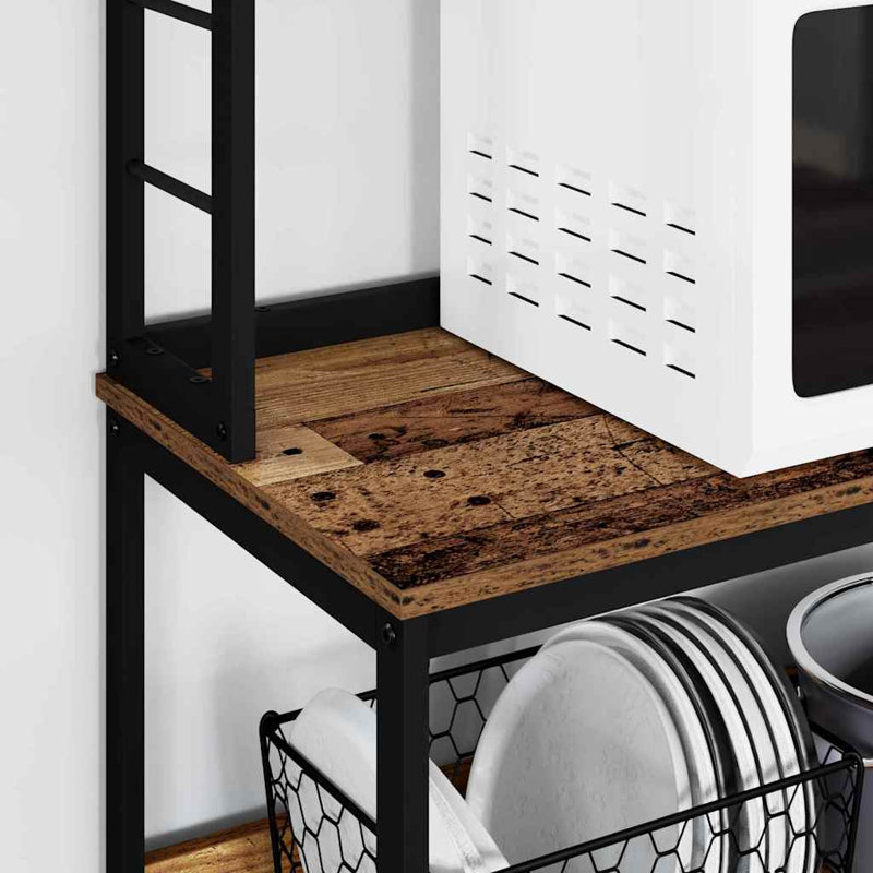 Steel Shelving Unit, 168cm H x 60cm W x 40cm D, Walnut