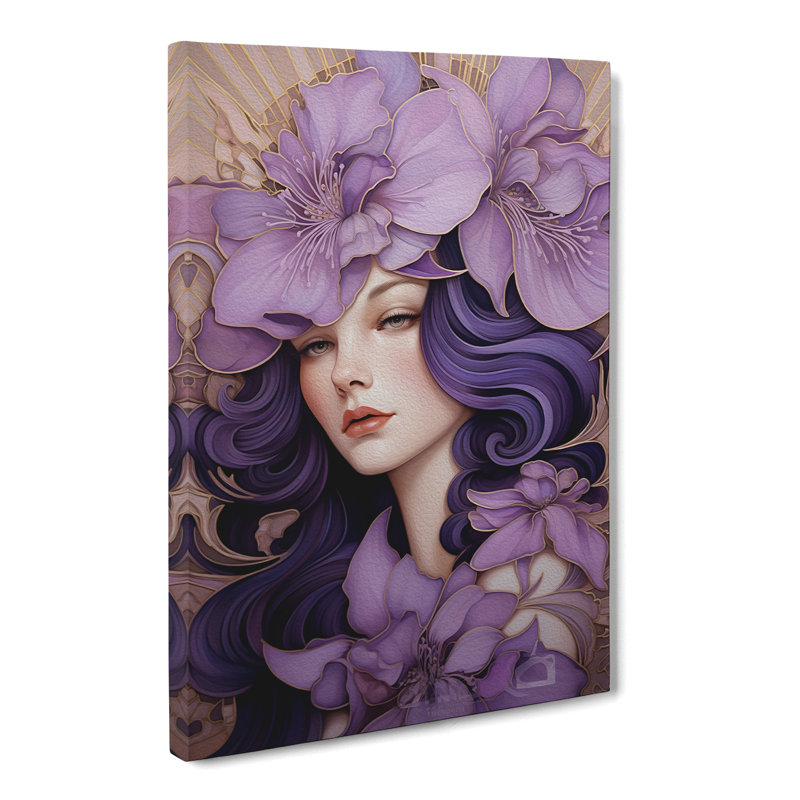 Lavender Flower Deco - Wrapped Canvas Print, 60cm H x 40cm W x 3cm D