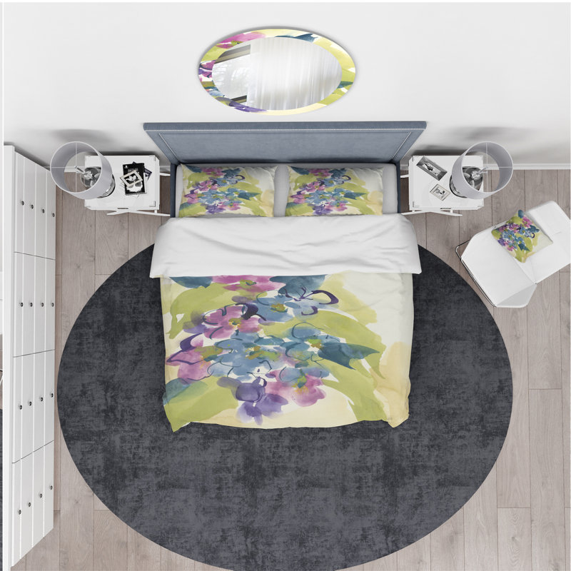 Ensemble de housse de couette Traditional Spring Bouquet II - microfibre de polyester, Housse simple + 1 taie décorative