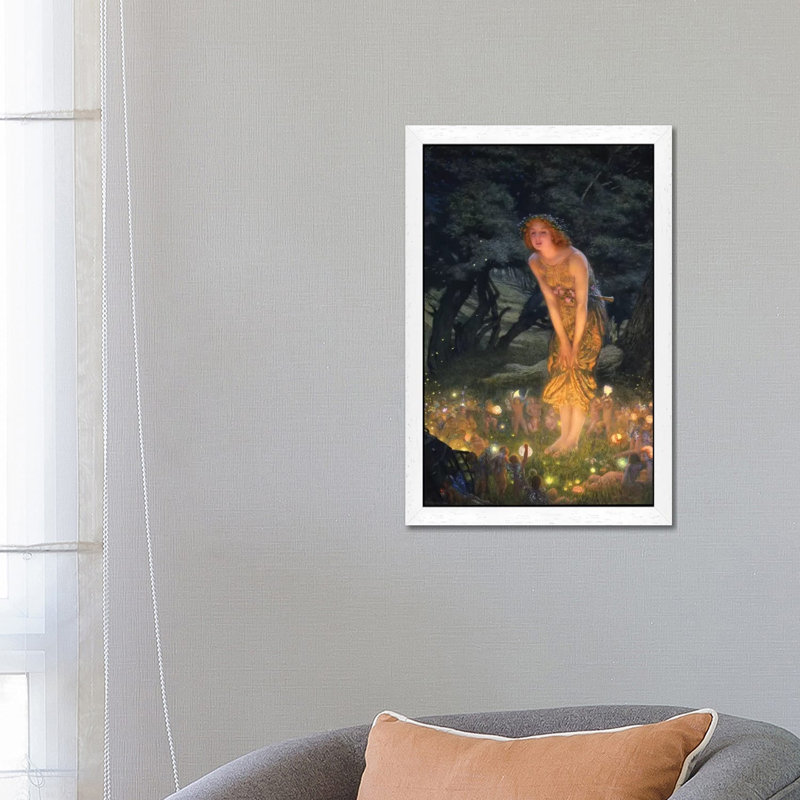 Midsummer's Eve - Painting on Canvas, 66.04 cm H x 45.72 cm W, White Framed
