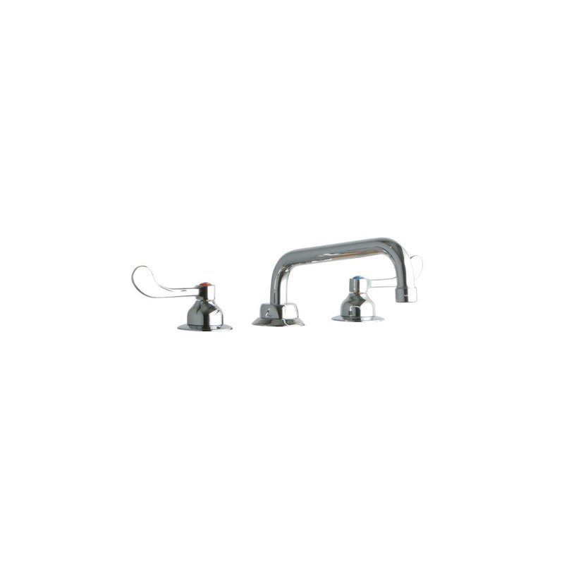 Ensemble de robinetterie central 8 "avec robinet de terrasse dissimulé avec bec tubulaire de 8" et poignées de poignet 4 "chromées