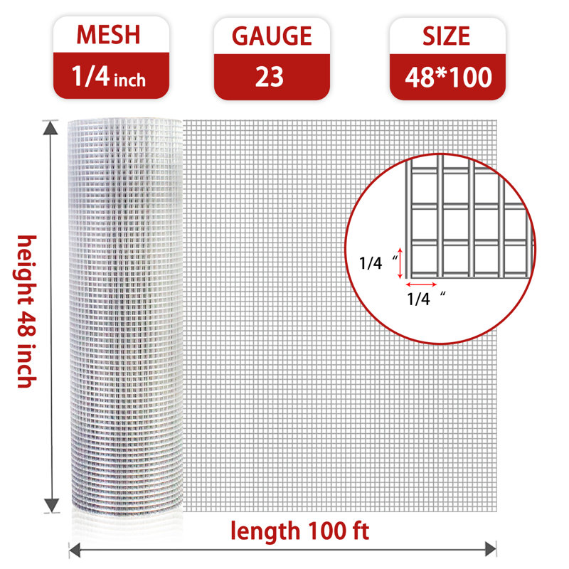 48inx100ft Multi-Purpose Wire Mesh Fencing for Farms and Gardens