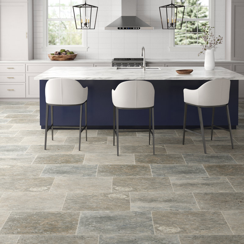 Travertine 16" x 24" Field Tile in Ancient Tumbled Silver