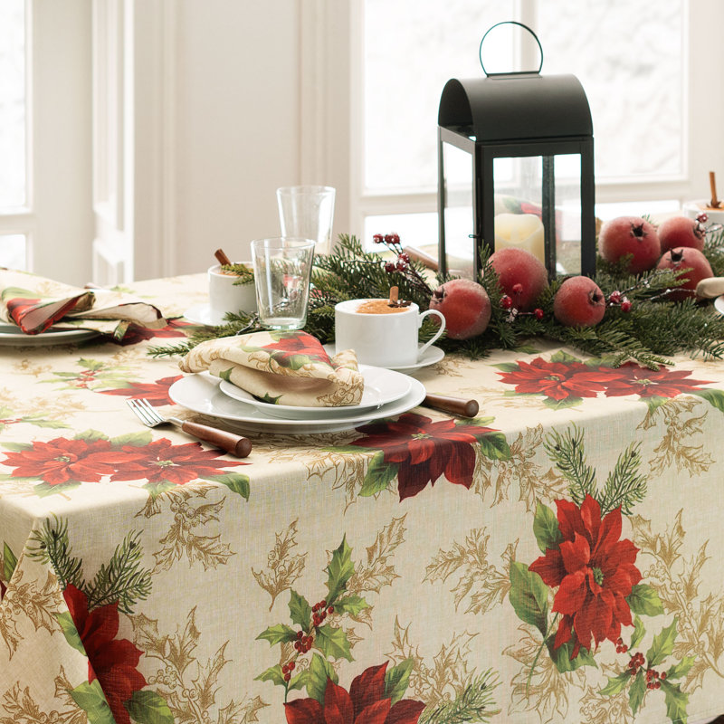 Serviette carrée 100% polyester poinsettia Holbrooke