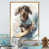 Toile avec cadre flottant or