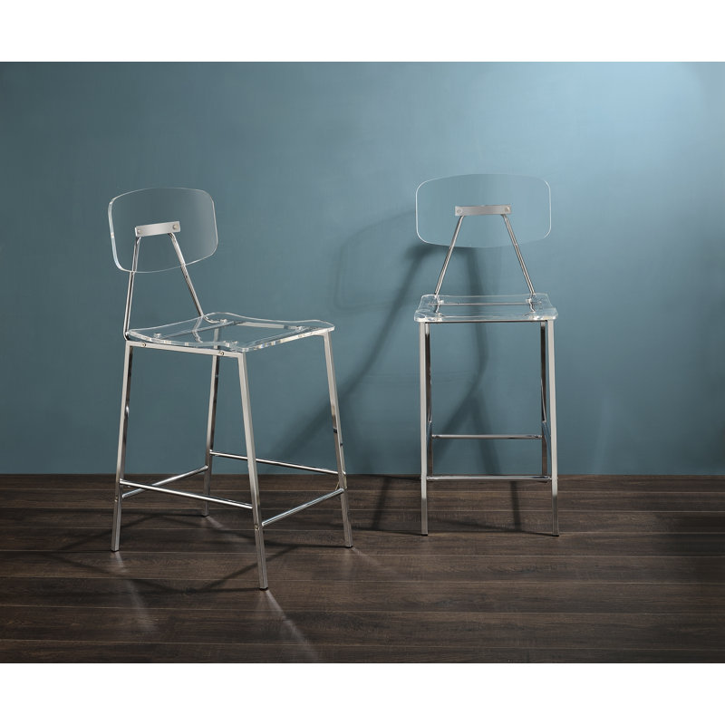 Finley Counter Stool, Set of 2, Silver