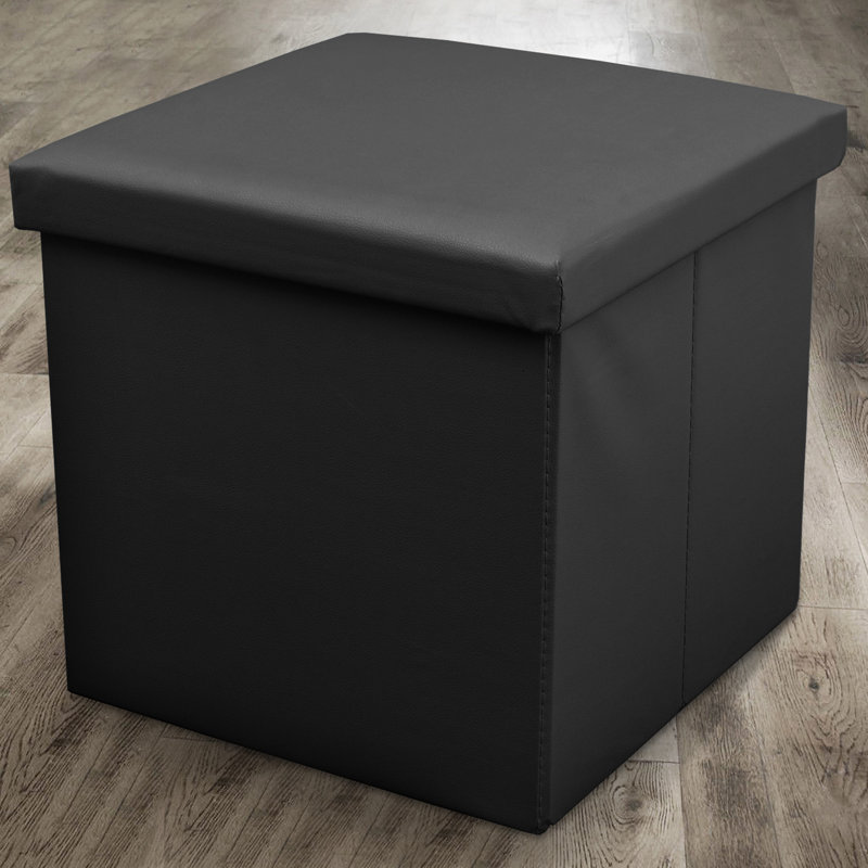 38 FOLDABLE LARGE STORAGE BOX, Black, 38cm H x 40cm W x 6cm D