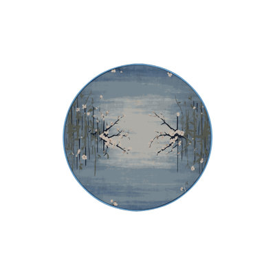 Machine Washable Blue Area Rug