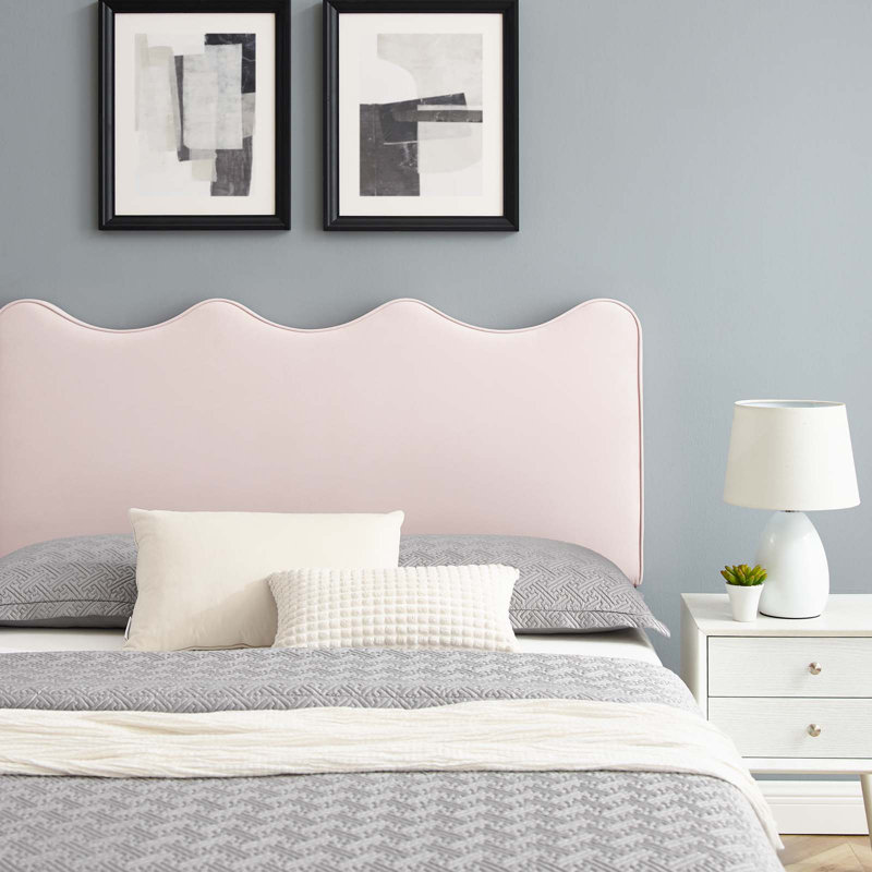 Modway Current Performance Velvet Platform Bed, Twin, Pink