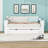 Convertible Wood Daybed with Built-in Desk, Drawers and Extendable Armrests-599081663-599081660