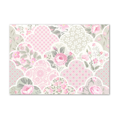 Roses And Ornaments - Wrapped Canvas Print