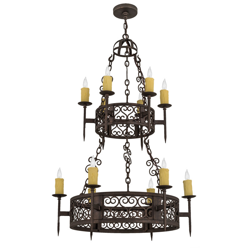 Lustre empire unique à 12 lumières Essie