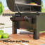 Fumoir de table avec couvercle, petit barbecue, noir