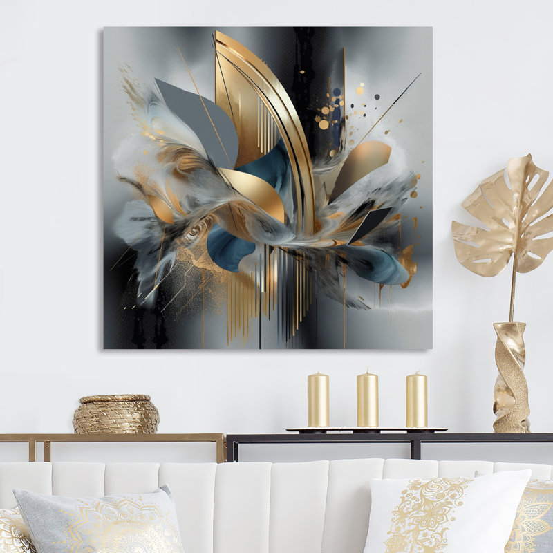 «Grey Soft Colors Marble Abstract II», reproduction sur toile , H 36 po x l 36 po, Toile tendue, Sans cadre