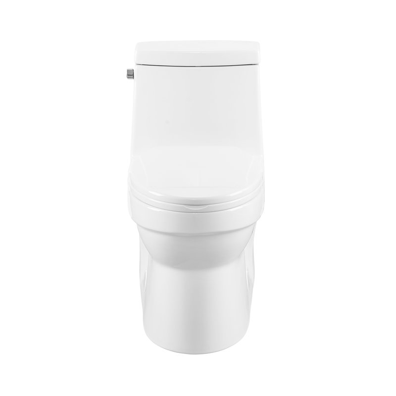 Toilette allongée une pièce à double chasse Virage 1,1 / 1,6 gpc Virage, Blanc lustré, Côté gauche