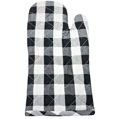 Home & Manor Gingham Cotton Oven Mitt