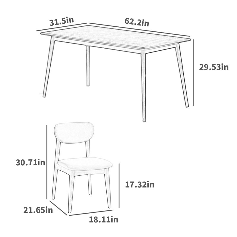 The dining table is simple and thickened