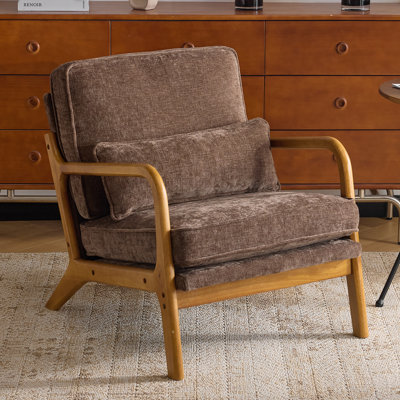 Fauteuil en chenille Mid-Century