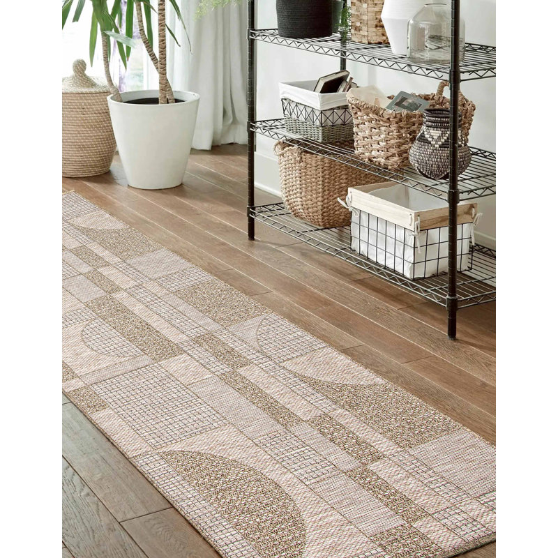 Tapis taupe Bodhi, Tapis de couloir 2 pi 8 po x 8 pi 2 po